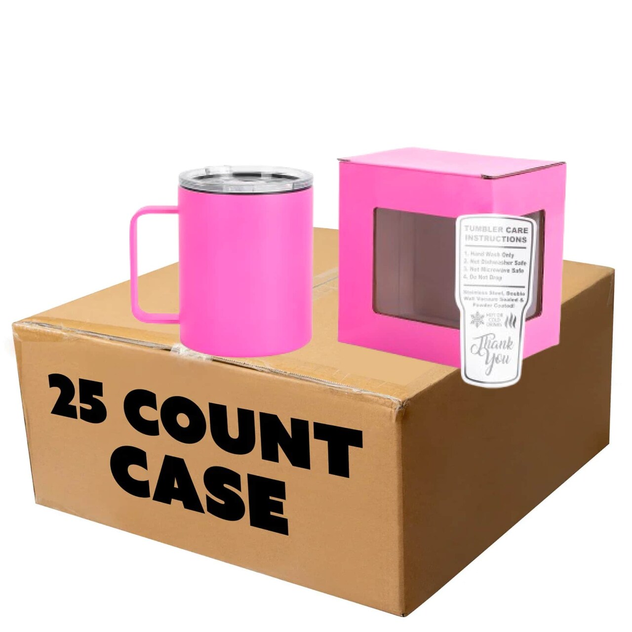 Makerflo 12 oz Powder Coated Camper Mug with Leak-Proof Clear Lid, Ideal for Craft and Personalization (Laser Engraving, UV DTF, Epoxy, and Vinyl)